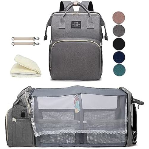houscly Diaper Bag Backpack with Changing Station, 25L Large Capacity