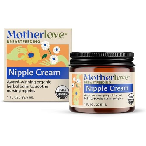 Motherlove Nipple Cream (29.5 mL) Organic Lanolin-Free Herbal Ointment For Breastfeeding—Soothe Nursing Nipples & Use as a Pump Lubricant—No Need to Remove Prior to Pumping or Nursing—Non-GMO, Cruelty-Free
