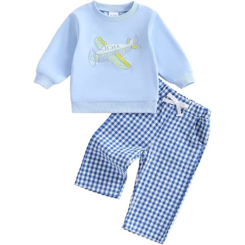 Socutebabe Toddler Baby Boy St Patricks Day Outfit Clover Truck Long Sleeve Crewneck Sweatshirts Pants Infant Clothes 0-3T