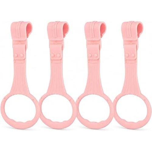 DECHOUS 4Pcs Playpen Pull Up Rings: Pink Baby Pull Up Rings for Play Pen - Walking Exercises Assistant Stand Up Handle for Toddler Practice Gifts