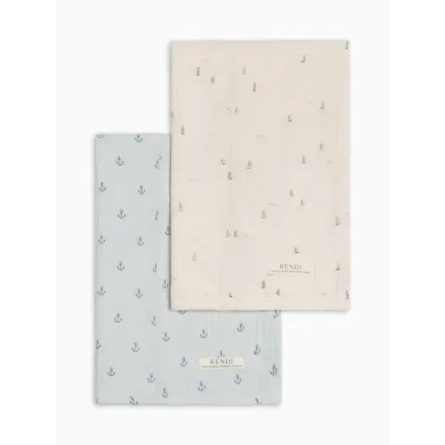 2-Pack Muslin Burp Cloths - Marina + Anchor