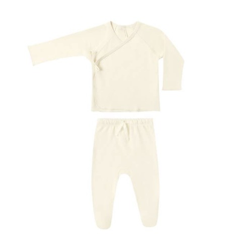 Wrap Top + Footed Pant Set