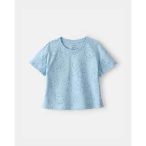 Baby Girl Ladybug Floral Relaxed Top - Blue | Carter's