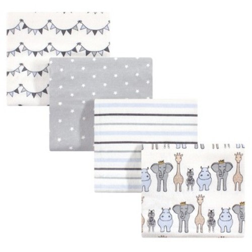 Hudson Baby Infant Boys Cotton Flannel Receiving Blankets, Royal Safari, One Size