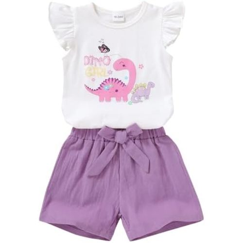 YOUNGER TREE Toddler Baby Girls Clothes Sunflower T-shirt + Bowknot Shorts with Cute Summer Girl Clothes Set