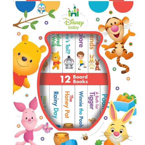 Disney Baby: Winnie the Pooh - My First Library - 12 Board Book Set - First Words, Counting, and More! - PI Kids