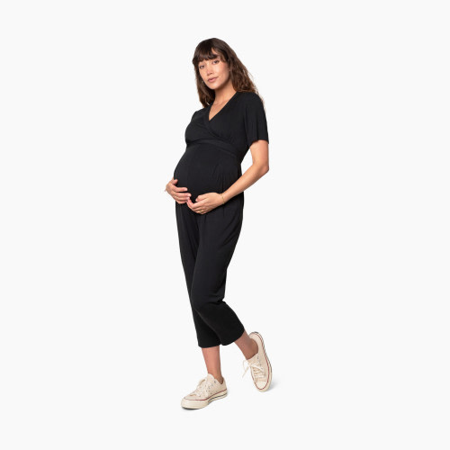 Ingrid and Isabel Everywhere Short Sleeve Jumpsuit - Black, M