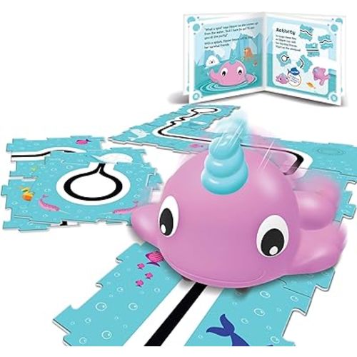 Learning Resources Coding Critters Go Pets Dipper the Narwhal - 14 Pieces, Ages 4+ Screen-Free Early Coding Toy For Kids, Interactive STEM Coding Pet, Toddler Learning Toys