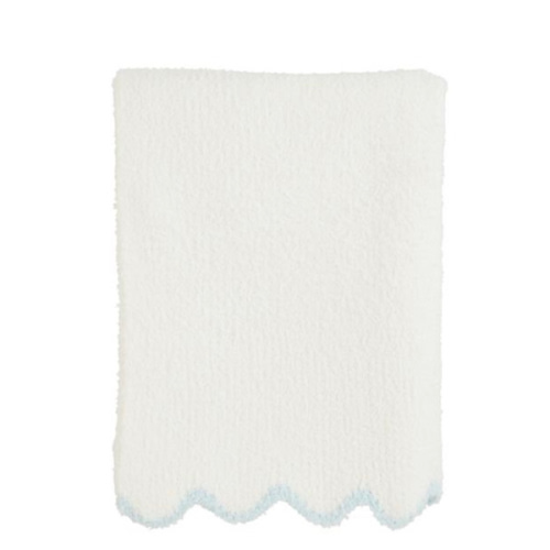 Blue Scallop Chenille Blanket