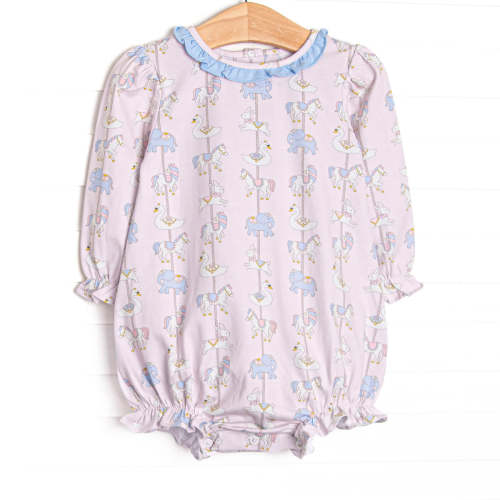 Classic Carousel Long Sleeve Ruffle Neck Bubble, Pink – Stitchy Fish
