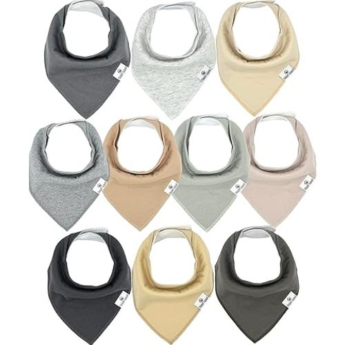 DiaperSquad's 100% Organic Cotton Baby Drool Bibs, Super Absorbent & Adjustable Baby Bibs for Drooling and Teething