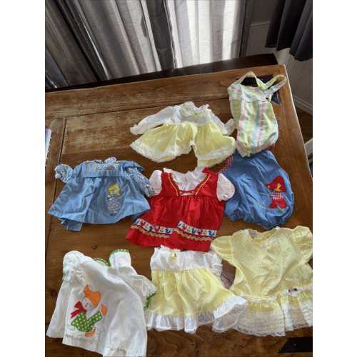 1940's-1980's Lot Of 8 Vintage Doll and/or Baby clothes Various Sizes