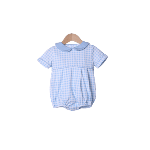 Classic Gingham Knit Peter Pan Collar Bubble