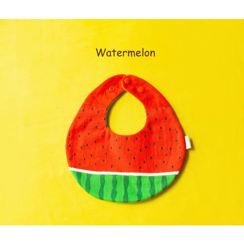 Watermelon Bib: Japanese Double Gauze Cotton, Handmade Baby Bib