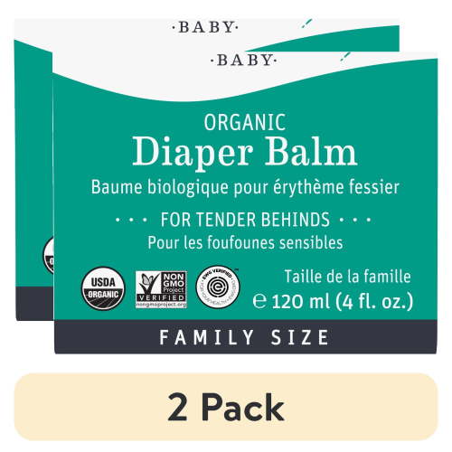 (2 pack) Earth Mama Organic Diaper Balm for Newborns, Infants & Toddlers, 4 fl oz, Baby Diaper Cream