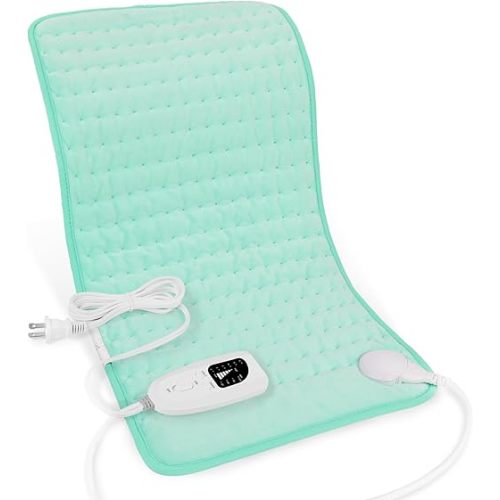 Heating Pad-Electric Heating Pads for Back,Neck,Abdomen,Moist Heated Pad for Shoulder,Knee,Hot Pad for Arms and Legs,Dry&Moist Heat & Auto Shut Off(Babygreen, 12''×24')