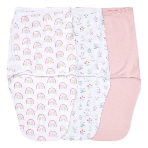 aden + anais essentials Baby Girl 100% Cotton Zipless Easy 3pk Sleeveless Swaddle Wraps - Spring Flowers 0-3m