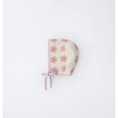 CROCHET FLOWER KNIT BONNET - Ecru | ZARA United States
