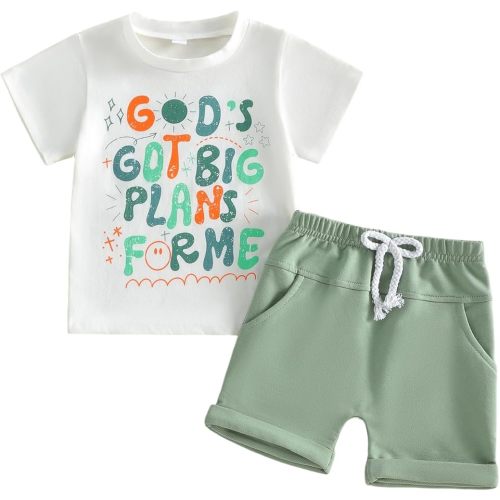 Toddler Baby Boy Summer Clothes Short Sleeves T Shirt Casual Shorts Outfit Outfit Set