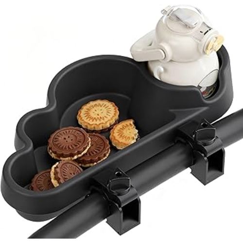 Li & Zhao Universal Stroller Snack Tray Attachment - Universal Snack for Cloud Cup Holder Stroller Tray Attachment Plastic Accessories for Baby,Toddler(Black)