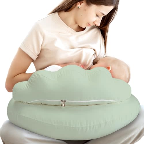 PILLANI Nursing Pillow, Breastfeeding Pillows for Enhanced Safety & Comfort for Mom & Baby, Removable Cotton Cover, Adjustable Waist Strap, Breastfeeding Essentials, Baby Registry Search