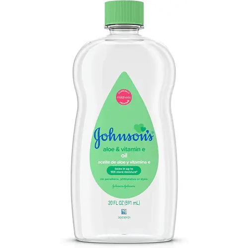 Johnson's Baby Oil, Mineral Oil Enriched with Aloe Vera and Vitamin E, 20 fl. oz