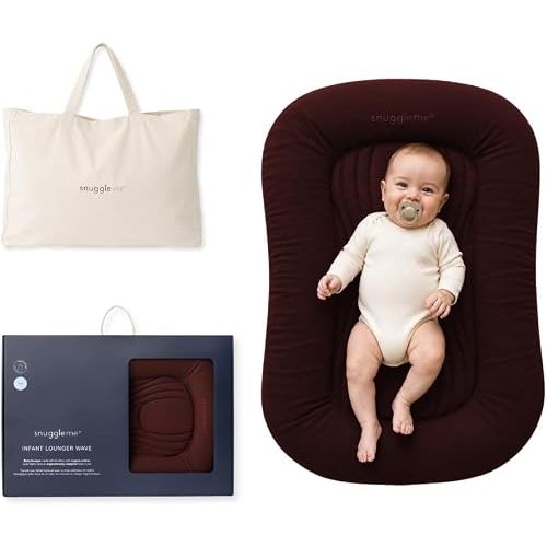 Snuggle Me Wave Organic Infant Baby Lounger, Ergonomic CPSC Compliant Nest (Cocoa)