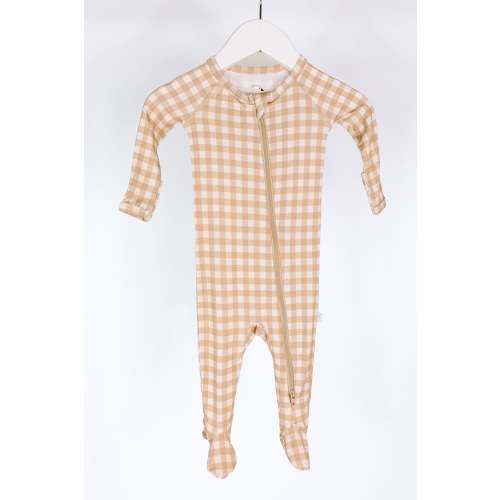 teddy bear check / one piece zipper