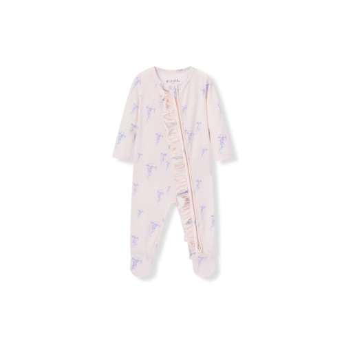Cotton Stretch Ruffle Footed Romper