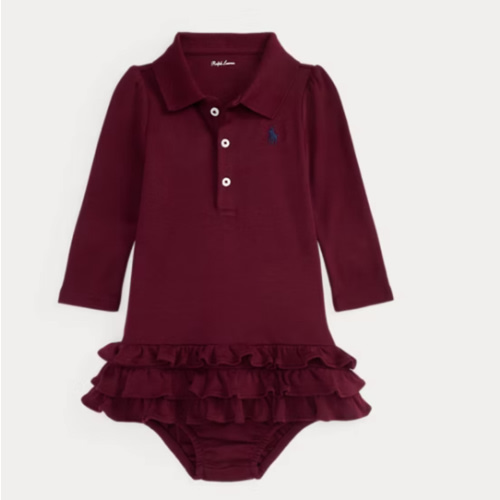 Ruffled Soft Cotton Polo Dress & Bloomer