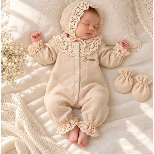 Personalized Muslin Baby Girl Coming Home Outfit