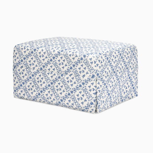 Namesake Sarah Flint x Namesake Crawford Gliding Ottoman - Blue Lattice Performance Eco-Weave