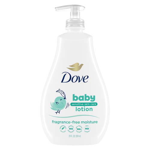 Baby Dove Sensitive Skin Baby Lotion Fragrance Free Hypoallergenic, 20 oz