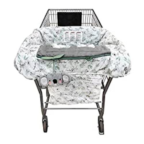 Amazon.com : Boppy Shopping Cart and High Chair Cover—Preferred | Green Gray Koala and Leaves with Koala Toy | with Integrated Storage Pouch | 2-Point Safety Belt | Wipeable, Machine Washable | 6-48 Months : Baby
