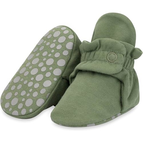 Zutano Unisex Organic Cotton Baby Booties, Stay-On and Non-Slip, Newborn to Toddler