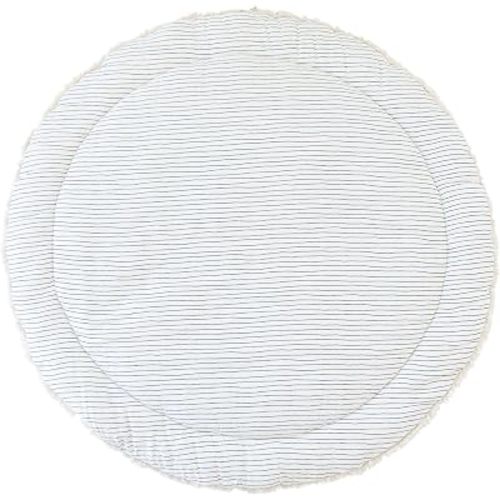 GOTS Certified Organic Cotton Play Mat (Round 48", Navy Stripes)