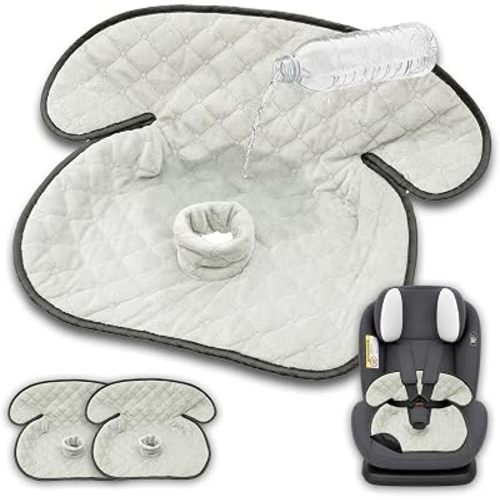 Wonderkin 2-Pack Potty Training Car Seat Protector, Waterproof Car Seat Liner, Non-Slip Leak-Proof Piddle Pads,Washable Cover Fits Car Seats Strollers Bouncers, Ages 6 Months to 4 Years (Grey)