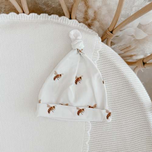 Knotted Cotton Beanie - Honey Bee