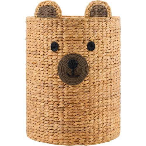 Best Choice Products Kids Large Bear Laundry Hamper, Handwoven Water Hyacinth Laundry Basket, Nursery & Kids' Room Storage Basket For Toys, Blankets, Clothes & Laundry, 26 Gallon (98 Liters)