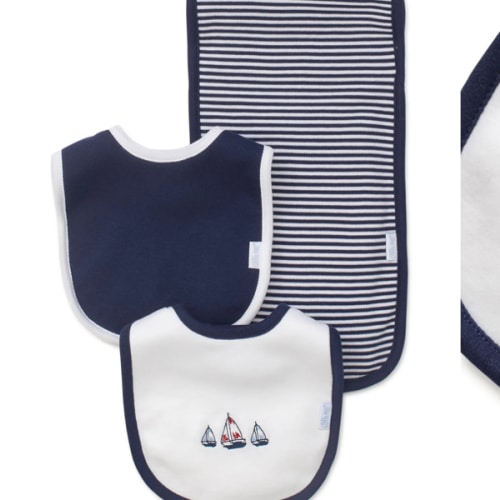 Sailboats Bib & Burp Set