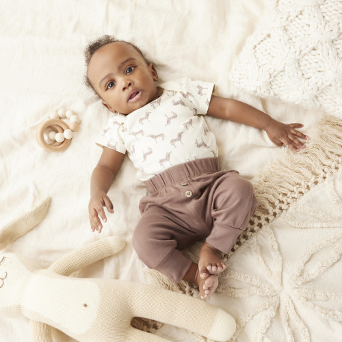 Tiny Kind Head to Toe 3 Piece Set - Antique White Zebra, 0-3M