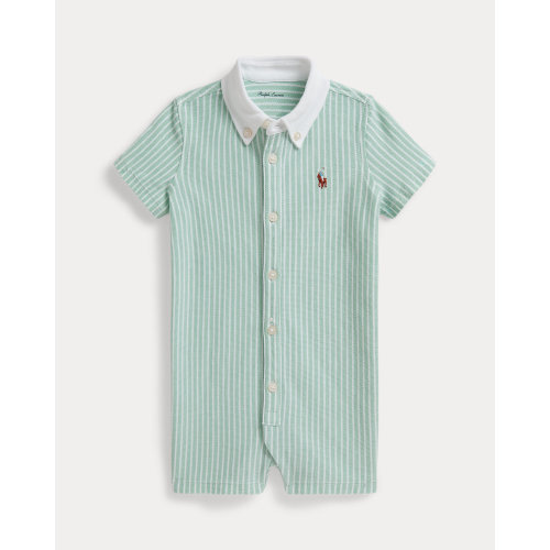 Striped Knit Oxford Shortall