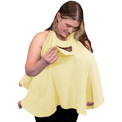 Muslin Nursing Cover for Baby Breastfeeding –Peekaboo Window -100% Breathable Cotton Privacy Nursing Shawl