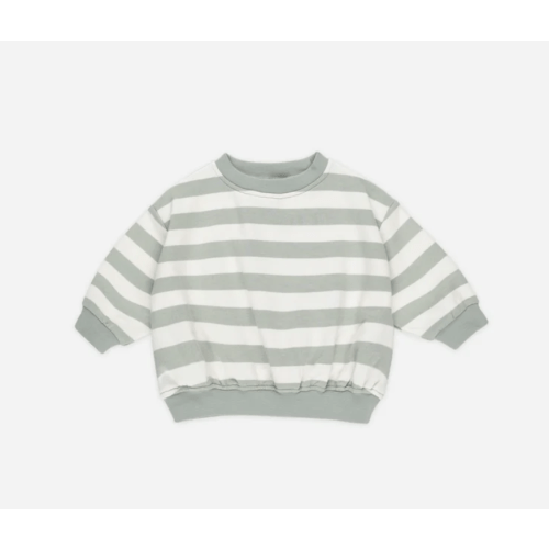 Relaxed Sweatshirt || Sage Stripe – Quincy Mae