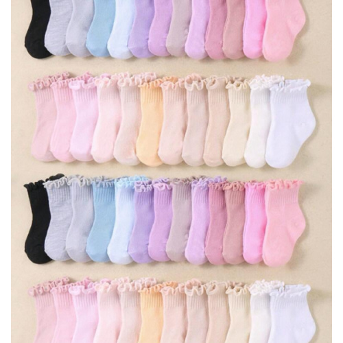 20 Pairs Of Pink Series Ruffled Lace Stretchy Socks For Baby Girls. Adorable Lace Short Socks For Baby Girls.All-Season Socks For Toddlers And Also Suitable As Newborns' Walking Socks.Christmas/Thanksgiving Gifts | SHEIN USA