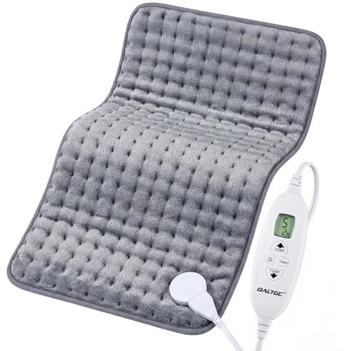Electric Heating Pad, 2025 Upgraded Dual Mode Controller (Manual and auto Off Mode),Multiple Safety protections, Comfortable Soft, Machine Washable（12"x 24" Grey）