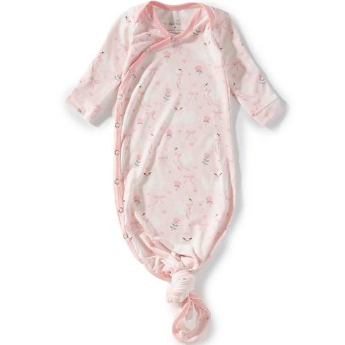 Copper Pearl Baby Girls Long Sleeve Allover Print Adelia Knot Gown