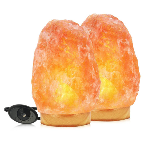 Dakota Fields Himalayan Glow Salt Lamp, Hand Carved Crystal Salt Lamp with Wooden Base, 5-7 LBS & Reviews | Wayfair