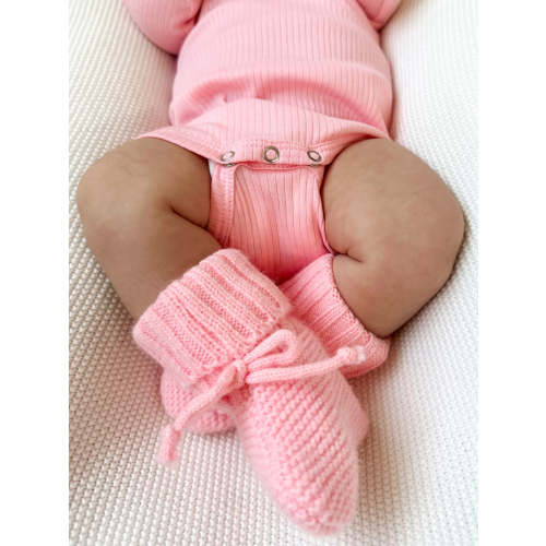 Knit Booties, Pink