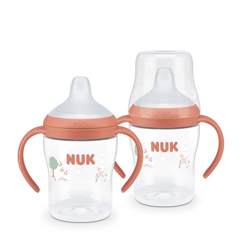 NUK Perfect Match Learner Cup, 5 oz, 2 pack – Soft Spout, Easy-Grip Handles, BPA Free, Spill Proof Transition Sippy Cup